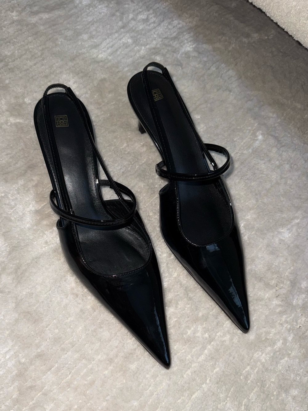 Toteme Sharp Slingback Pumps, 39, Black